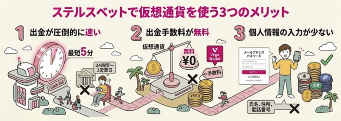 ステルスベット 仮想通貨 メリット