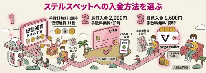 ステルスベット 入金方法選択